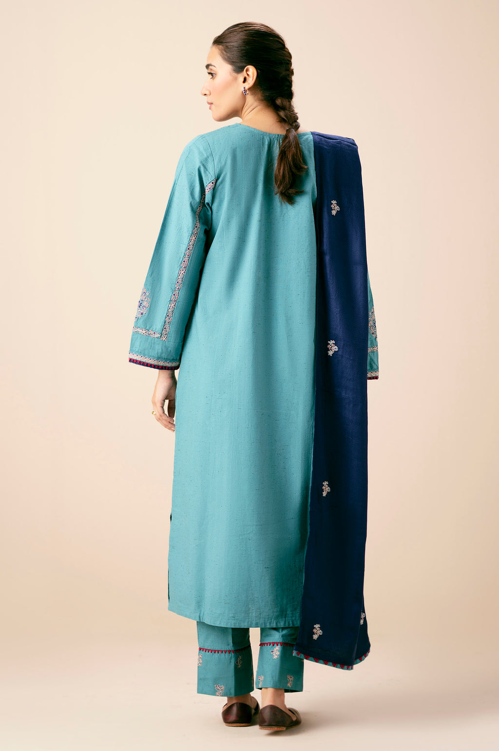 Unstitched 3 Piece Embroidered Multi Neps Suit