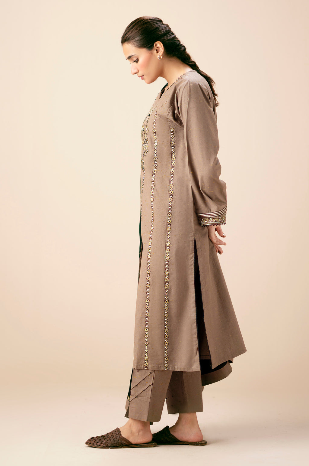 Unstitched 3 Piece Embroidered Multi Neps Suit