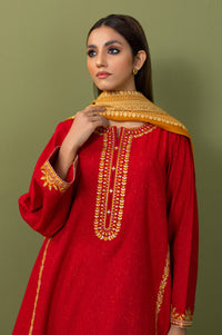 Unstitched 3 Piece Embroidered Khaddar Suit