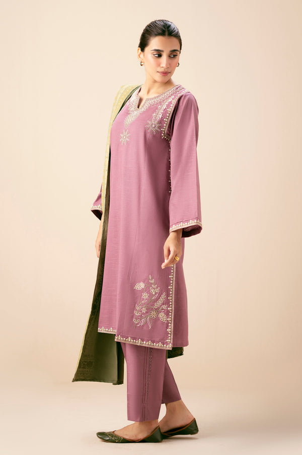 Unstitched 3 Piece Embroidered Multi Neps Suit