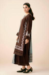 Unstitched 3 Piece Embroidered Textured Slub Suit