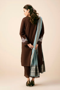 Unstitched 3 Piece Embroidered Textured Slub Suit
