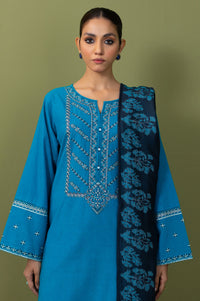 Unstitched 3 Piece Embroidered Neps Khaddar Suit