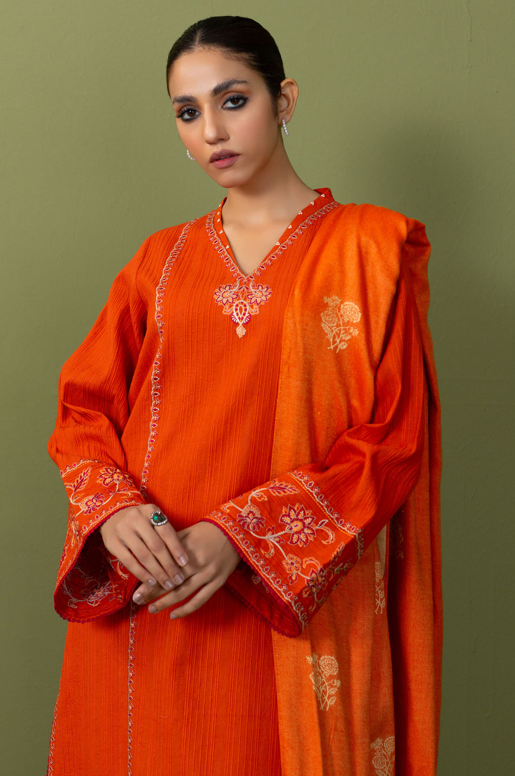 Unstitched 3 Piece Textured Slub Suit