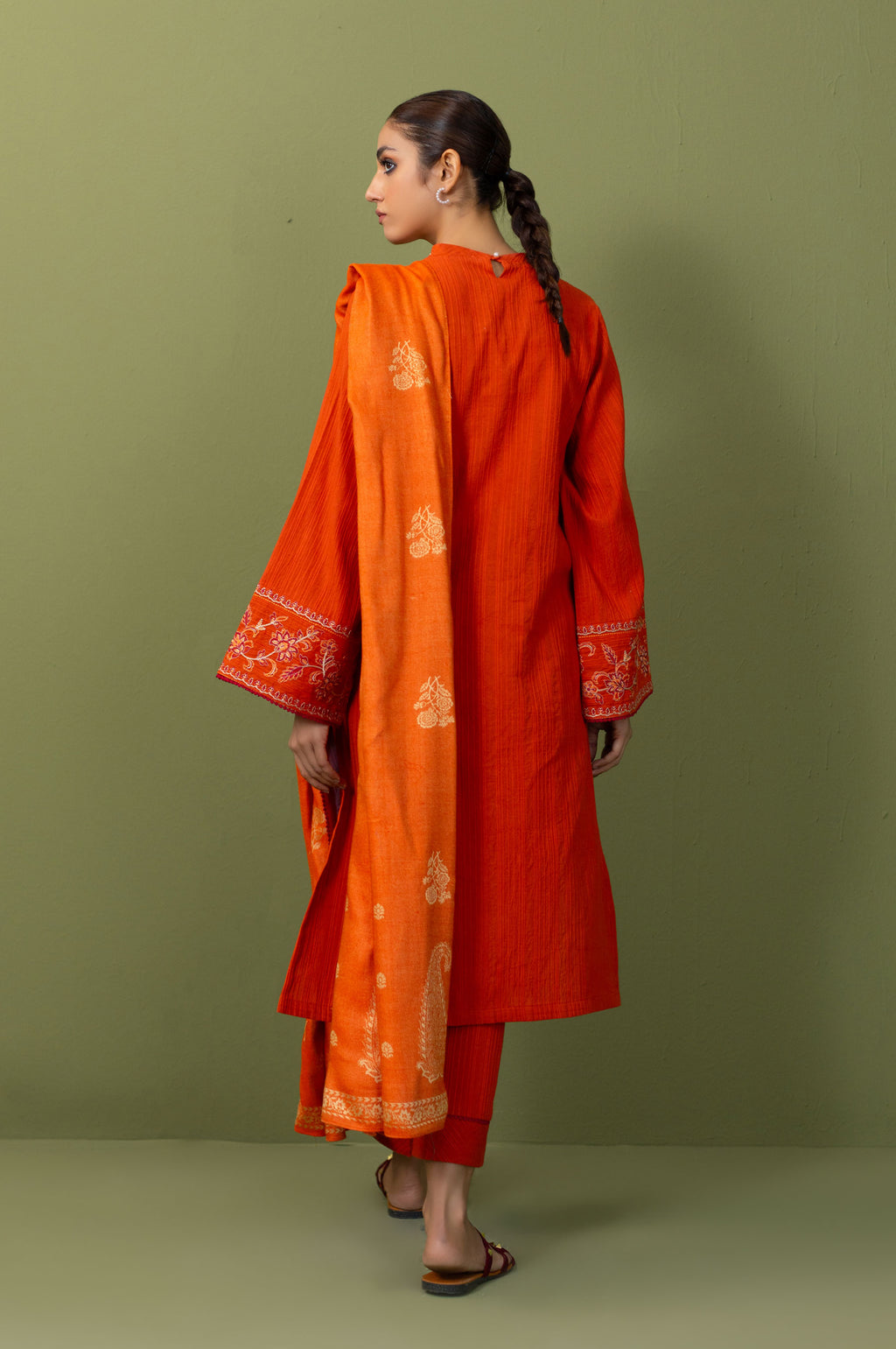 Unstitched 3 Piece Textured Slub Suit