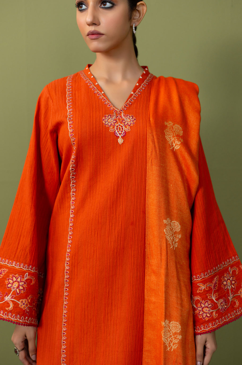 Unstitched 3 Piece Textured Slub Suit
