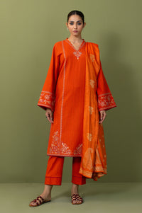 Unstitched 3 Piece Textured Slub Suit