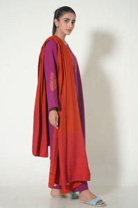 Unstitched 3 Piece Embroidered Thai Khaddar Suit