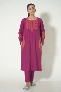 Unstitched 3 Piece Embroidered Thai Khaddar Suit