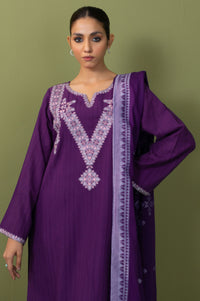 Unstitched 3 Piece Embroidered Dobby Net Suit