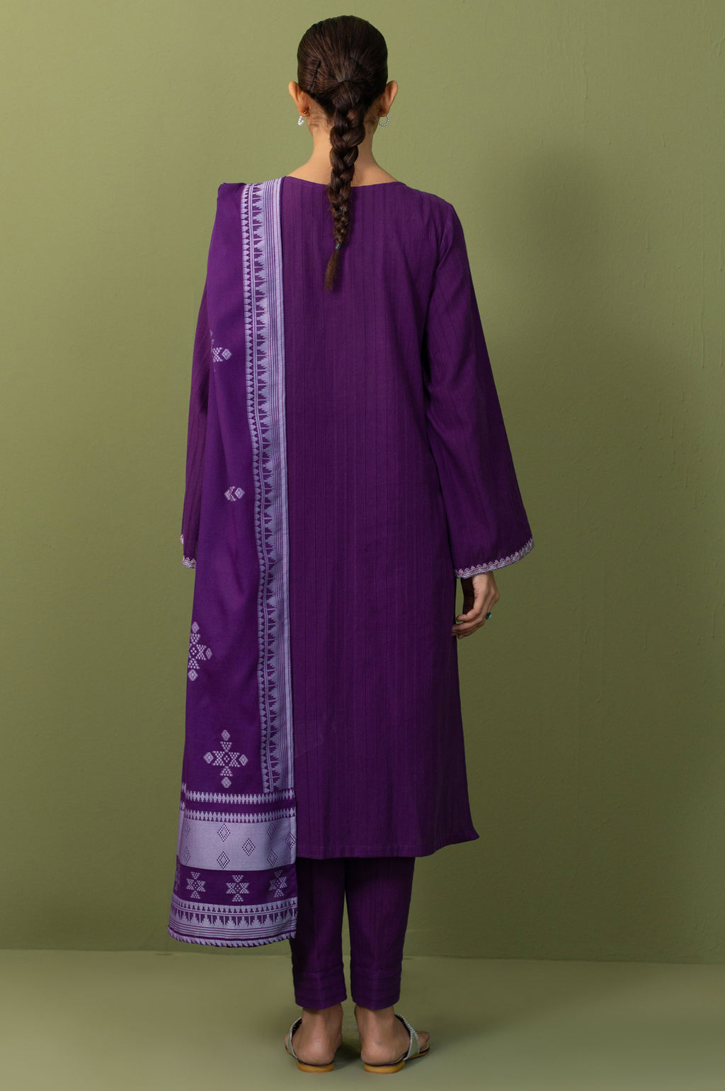 Unstitched 3 Piece Embroidered Dobby Net Suit
