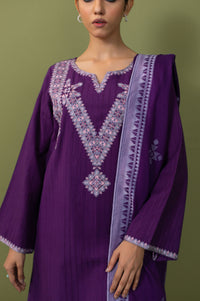 Unstitched 3 Piece Embroidered Dobby Net Suit