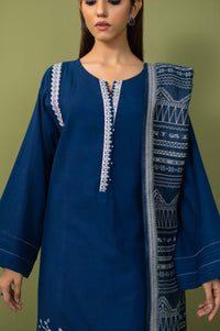 Unstitched 3 Piece Textured Slub Suit