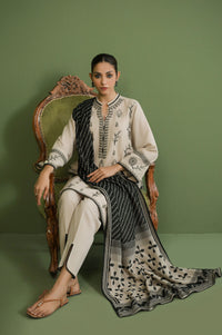 Unstitched 3 Piece Textured Slub Suit
