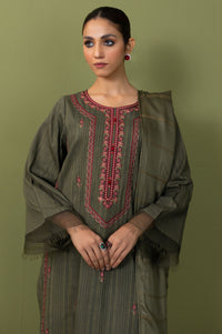 Unstitched 3 Piece Textured Slub Suit