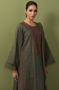 Unstitched 3 Piece Textured Slub Suit