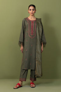 Unstitched 3 Piece Textured Slub Suit