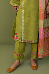 Stitched 3 Piece Embroidered Khaddar Suit