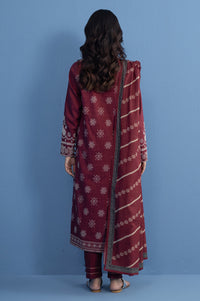 Unstitched 3 Piece slub printed suit