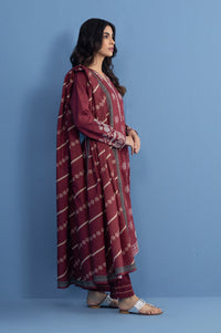 Unstitched 3 Piece slub printed suit