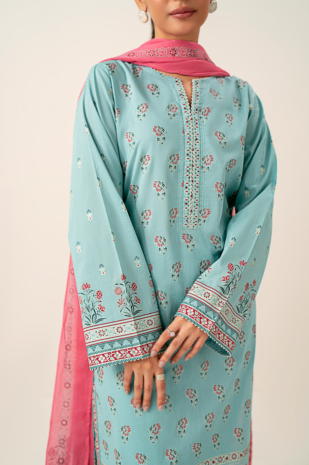 Stitched 3 Piece Paste Printed Lawn Suit