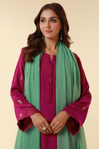 Unstitched 3 Piece Embroidered Raw Silk Suit