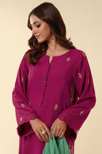 Unstitched 3 Piece Embroidered Raw Silk Suit