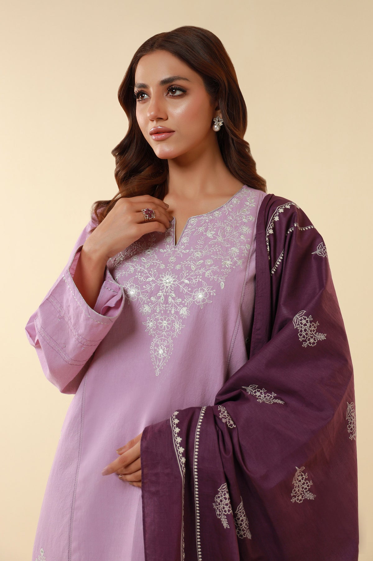 Unstitched 3 Piece Embroidered Lawn Suit