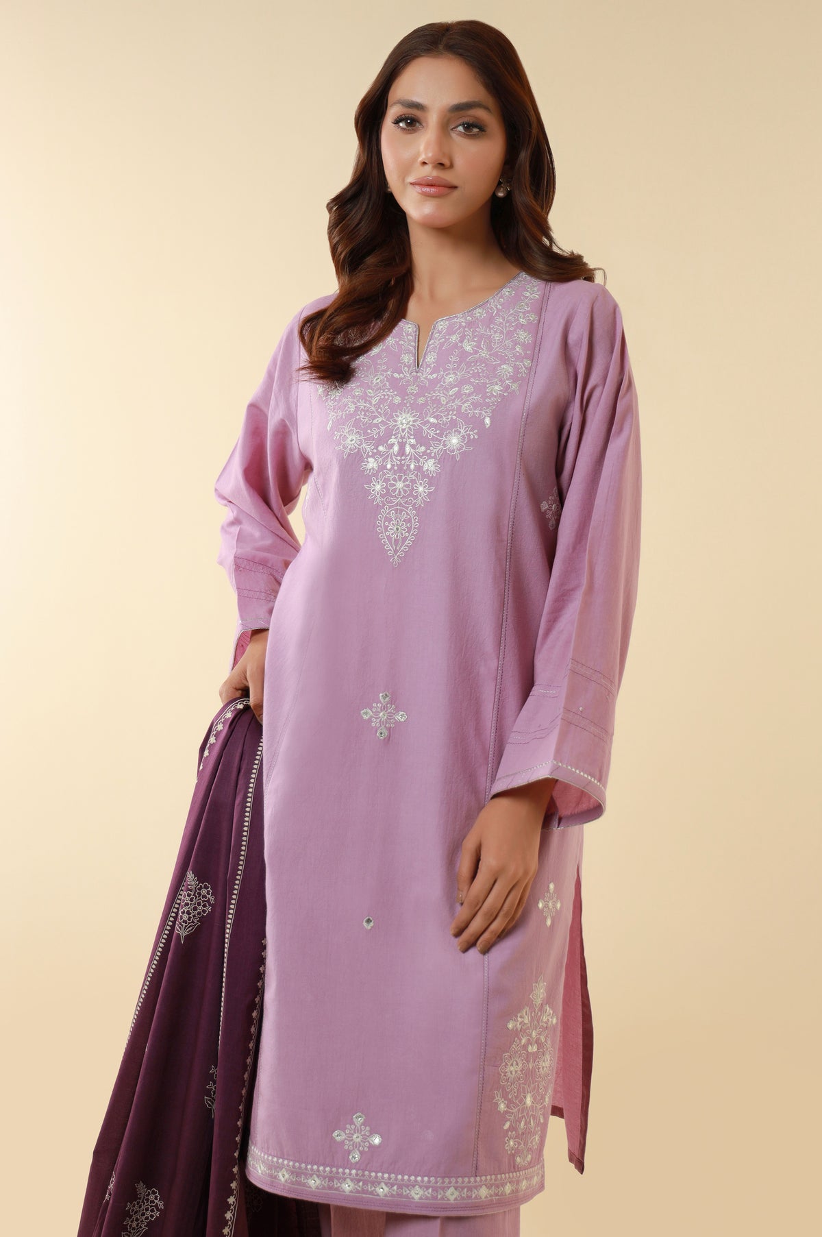 Unstitched 3 Piece Embroidered Lawn Suit