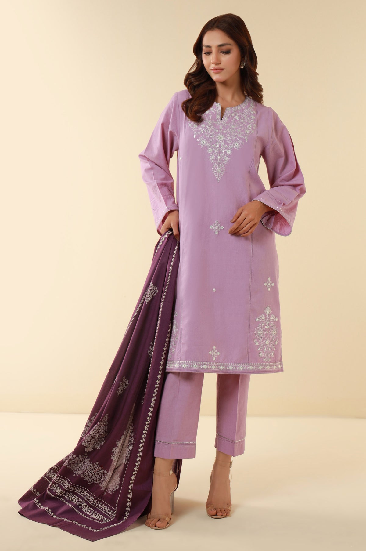 Unstitched 3 Piece Embroidered Lawn Suit