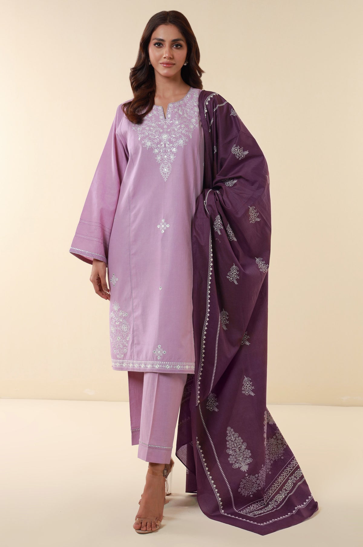 Unstitched 3 Piece Embroidered Lawn Suit