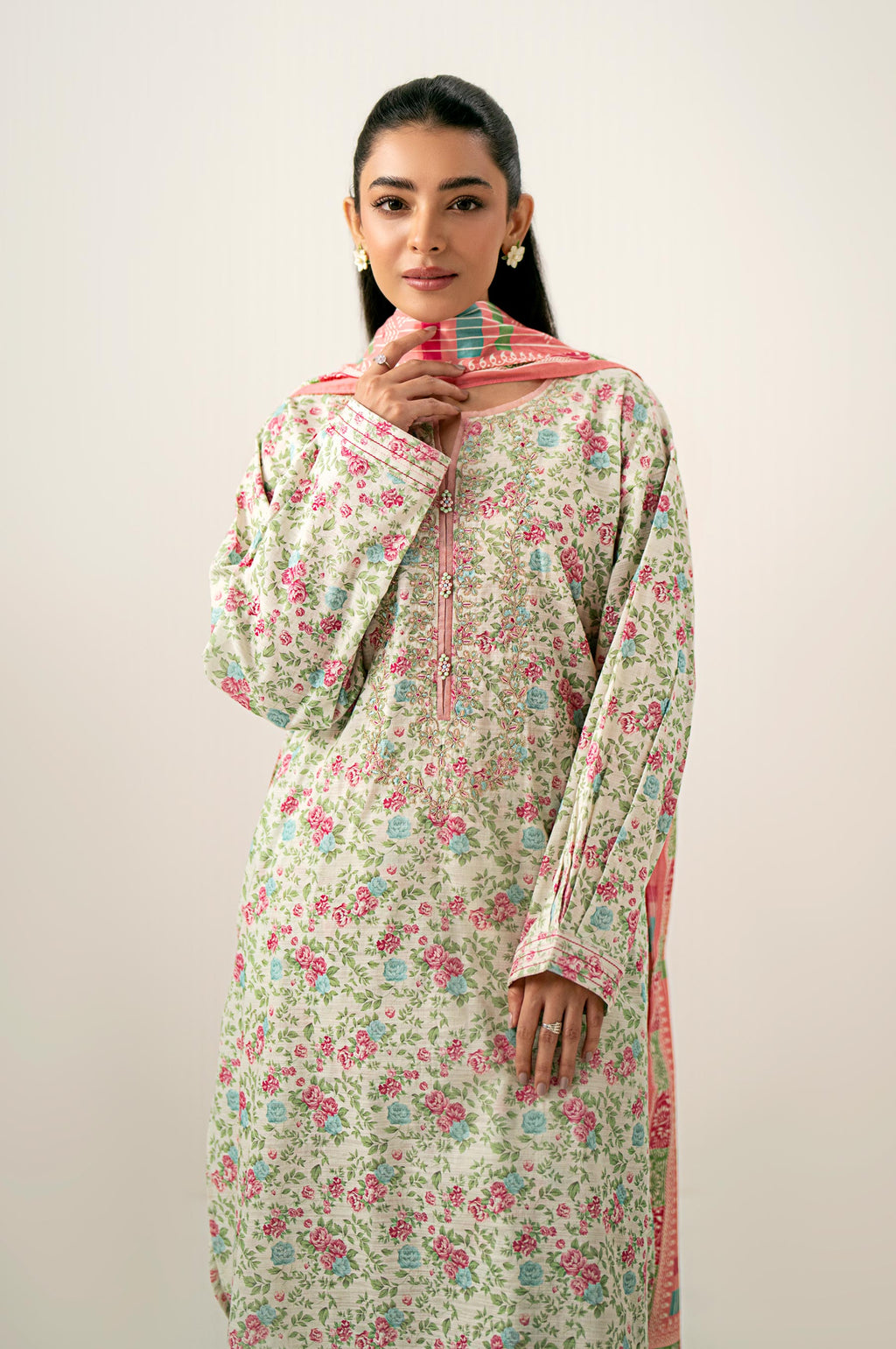 Unstitched 3 Piece Printed Lawn Suit