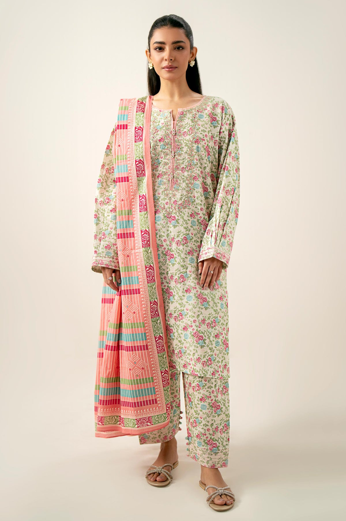 Unstitched 3 Piece Printed Lawn Suit