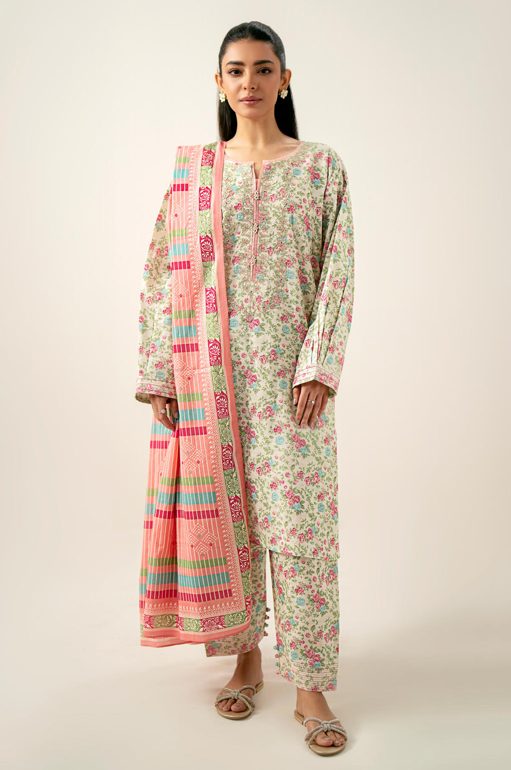Unstitched 3 Piece Printed Lawn Suit