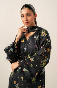 Unstitched 3 Piece Printed Lawn with Printed Cambric Bottom