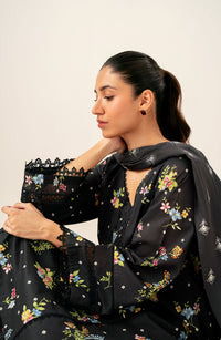 Unstitched 3 Piece Printed Lawn with Printed Cambric Bottom