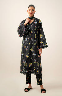 Unstitched 3 Piece Printed Lawn with Printed Cambric Bottom