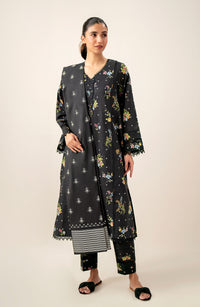 Unstitched 3 Piece Printed Lawn with Printed Cambric Bottom