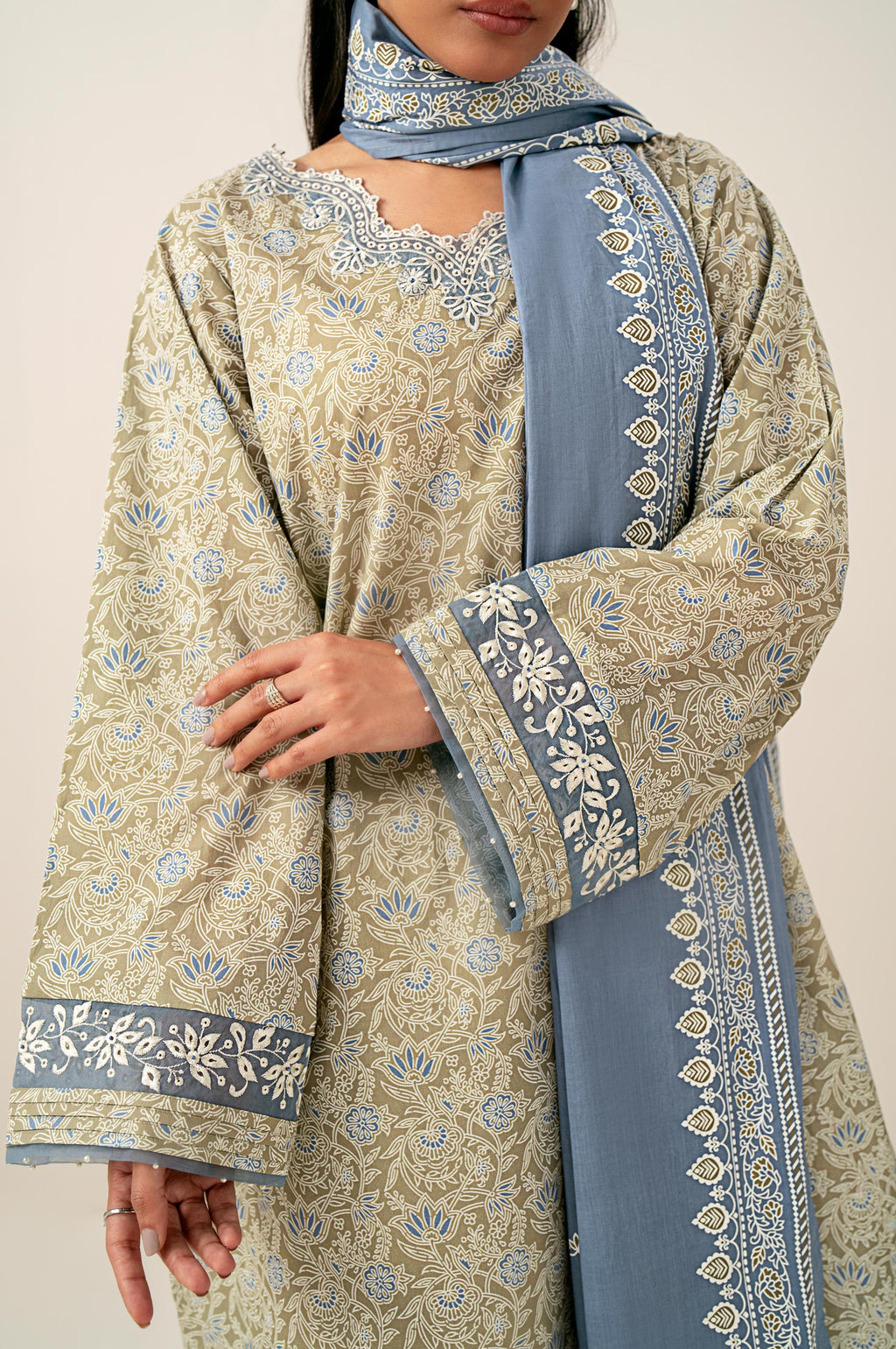 Unstitched 3 Piece Printed Lawn Suit