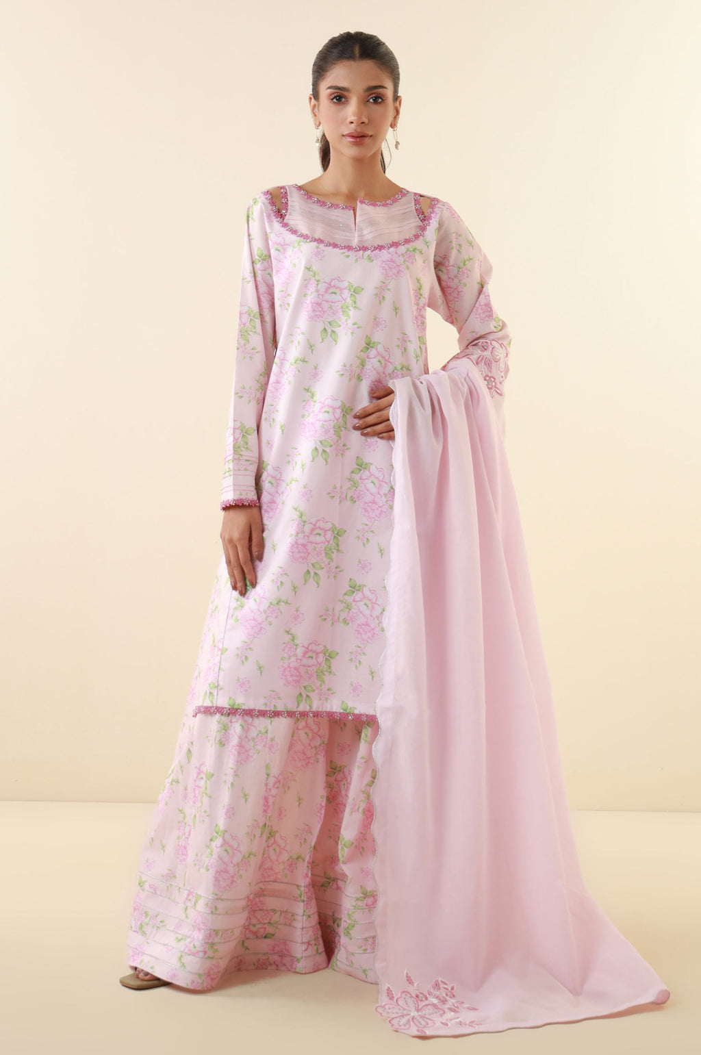 Unstitched 3 Piece Printed Lawn Suit