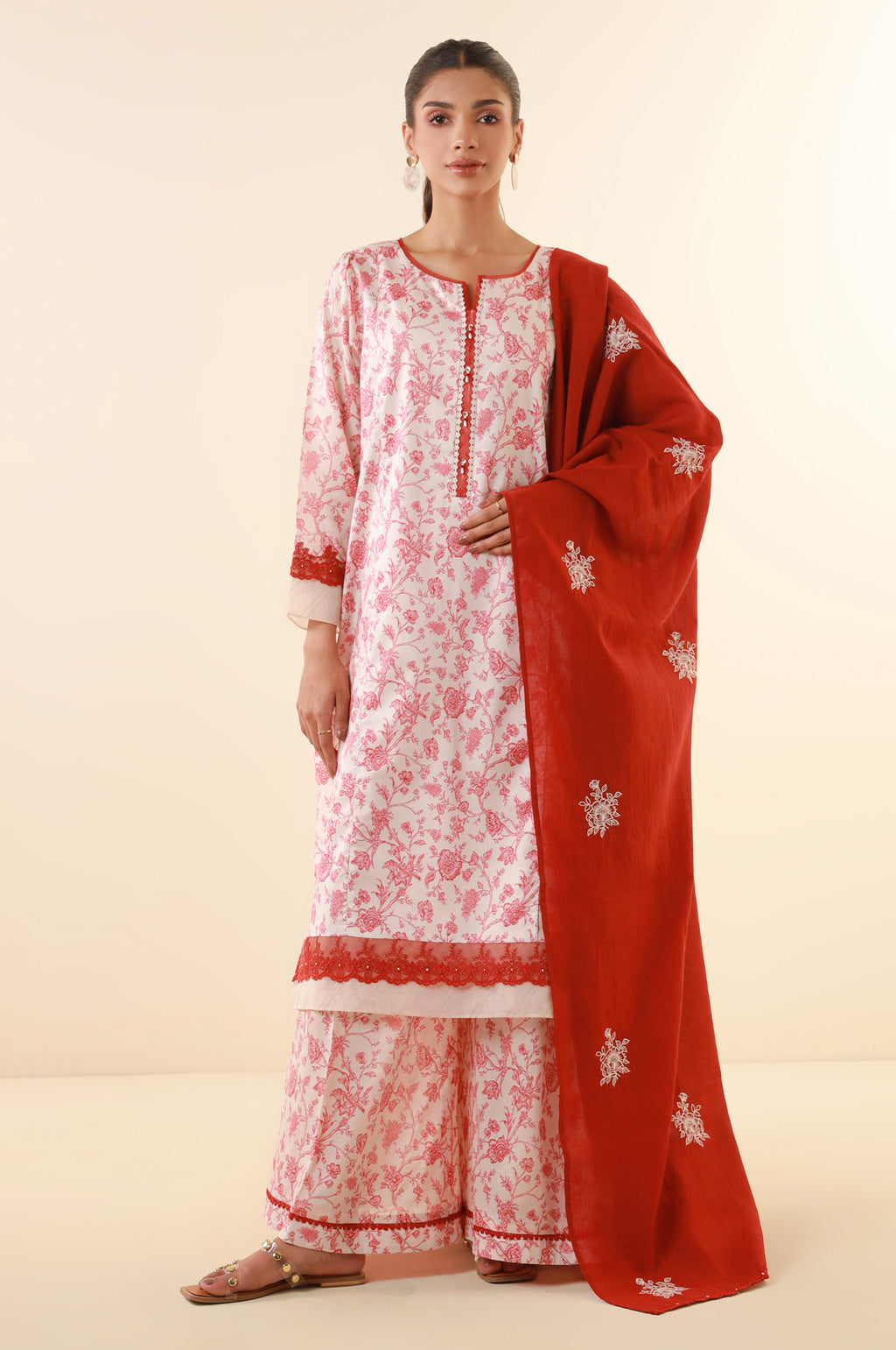 Unstitched 3 Piece Printed Lawn Suit