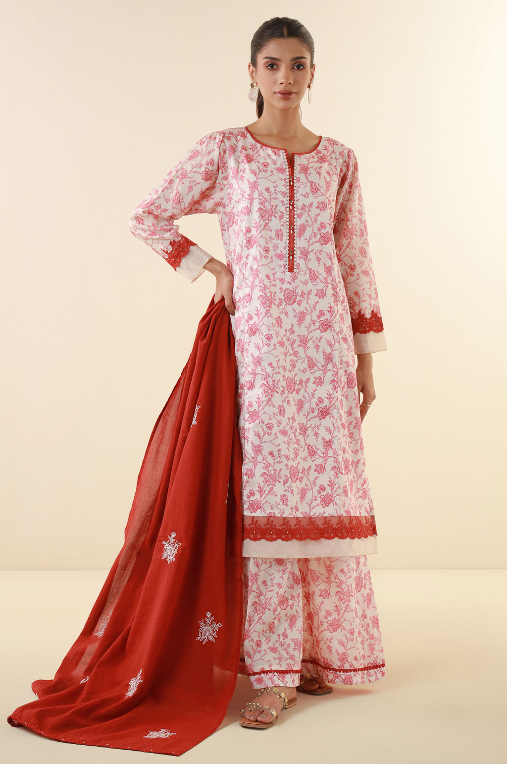 Unstitched 3 Piece Printed Lawn Suit