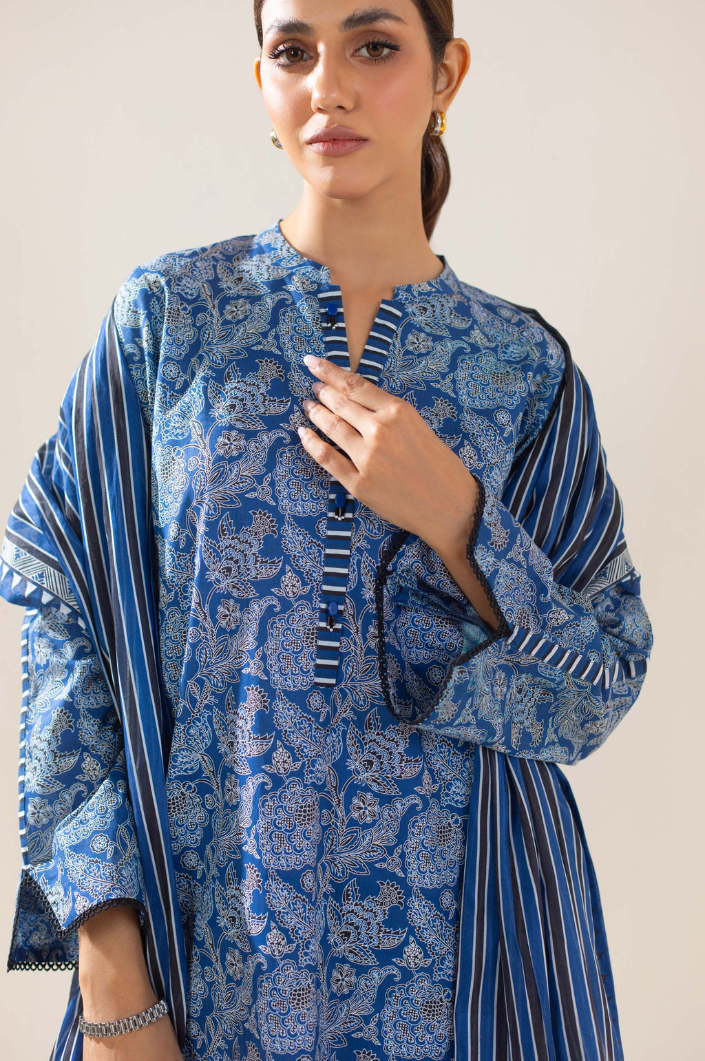 Unstitched 3 Piece Printed Lawn Suit