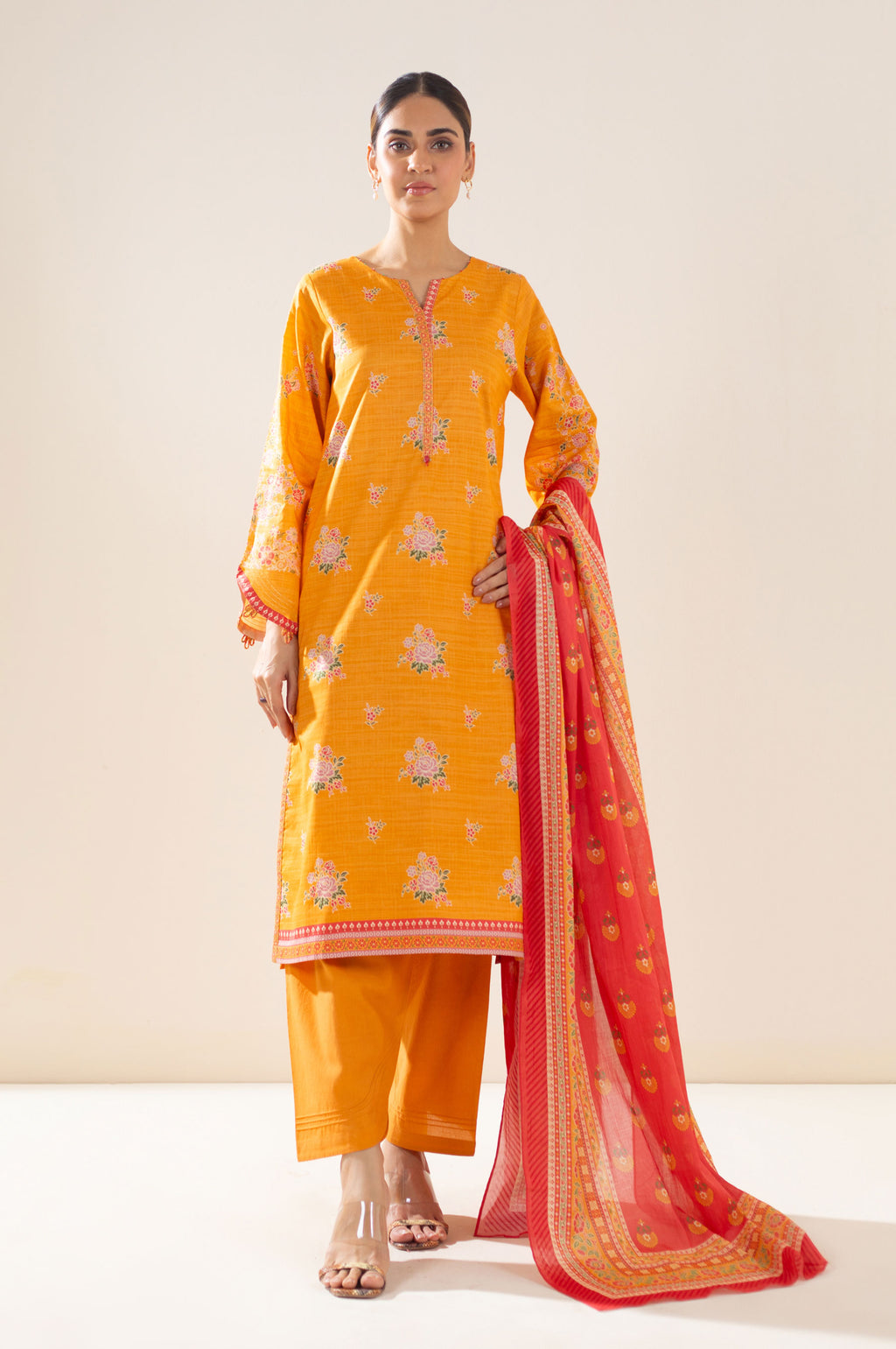 Unstitched 3 Piece Printed Lawn Suit