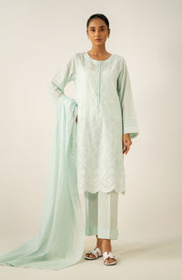 Stitched 3 Piece Embroidered Chikankari Lawn Suit