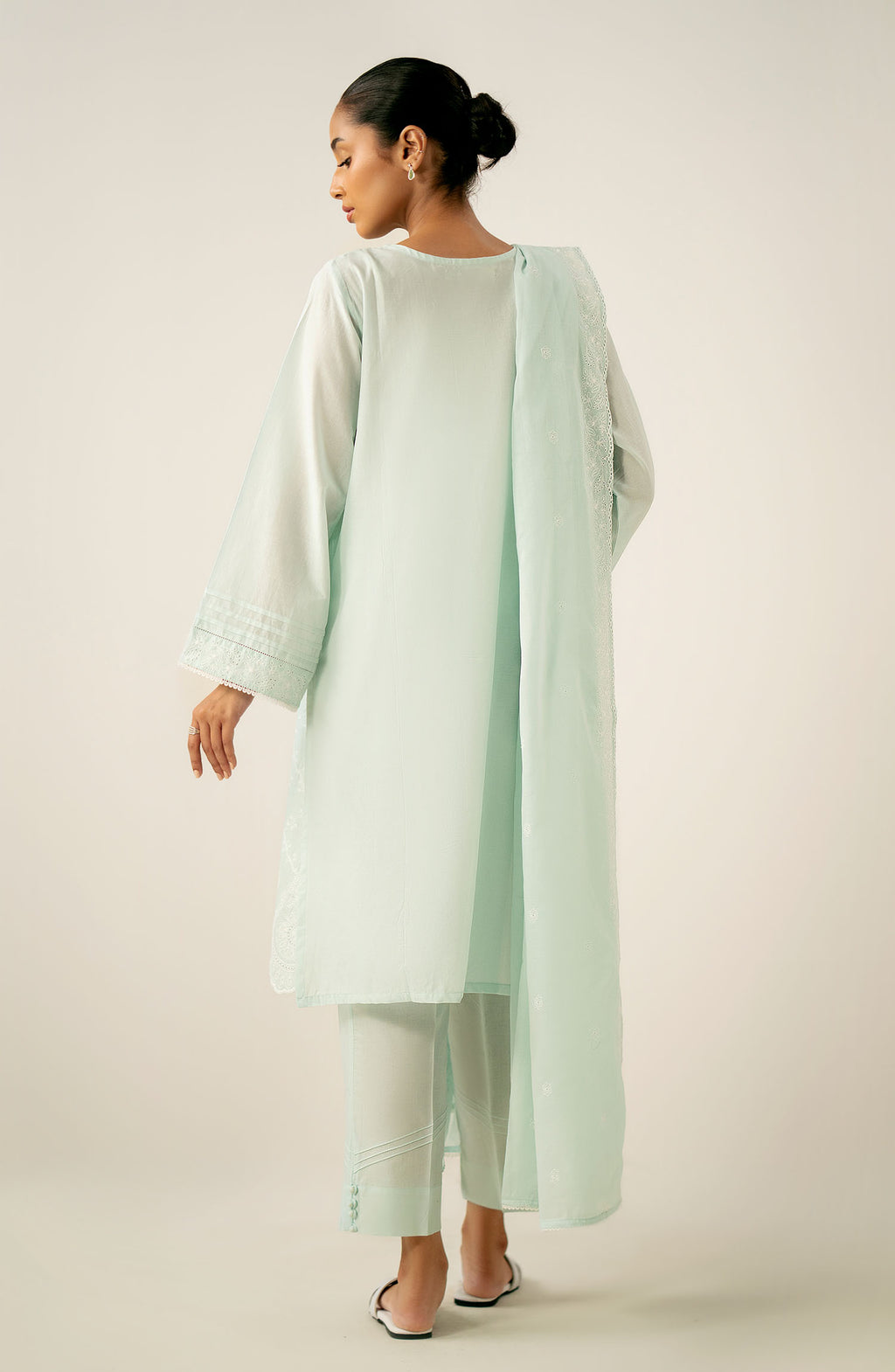Stitched 3 Piece Embroidered Chikankari Lawn Suit