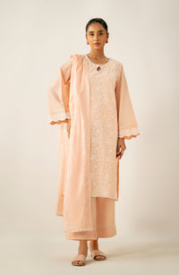 Unstitched 3 Piece Embroidered Chikankari Lawn Suit
