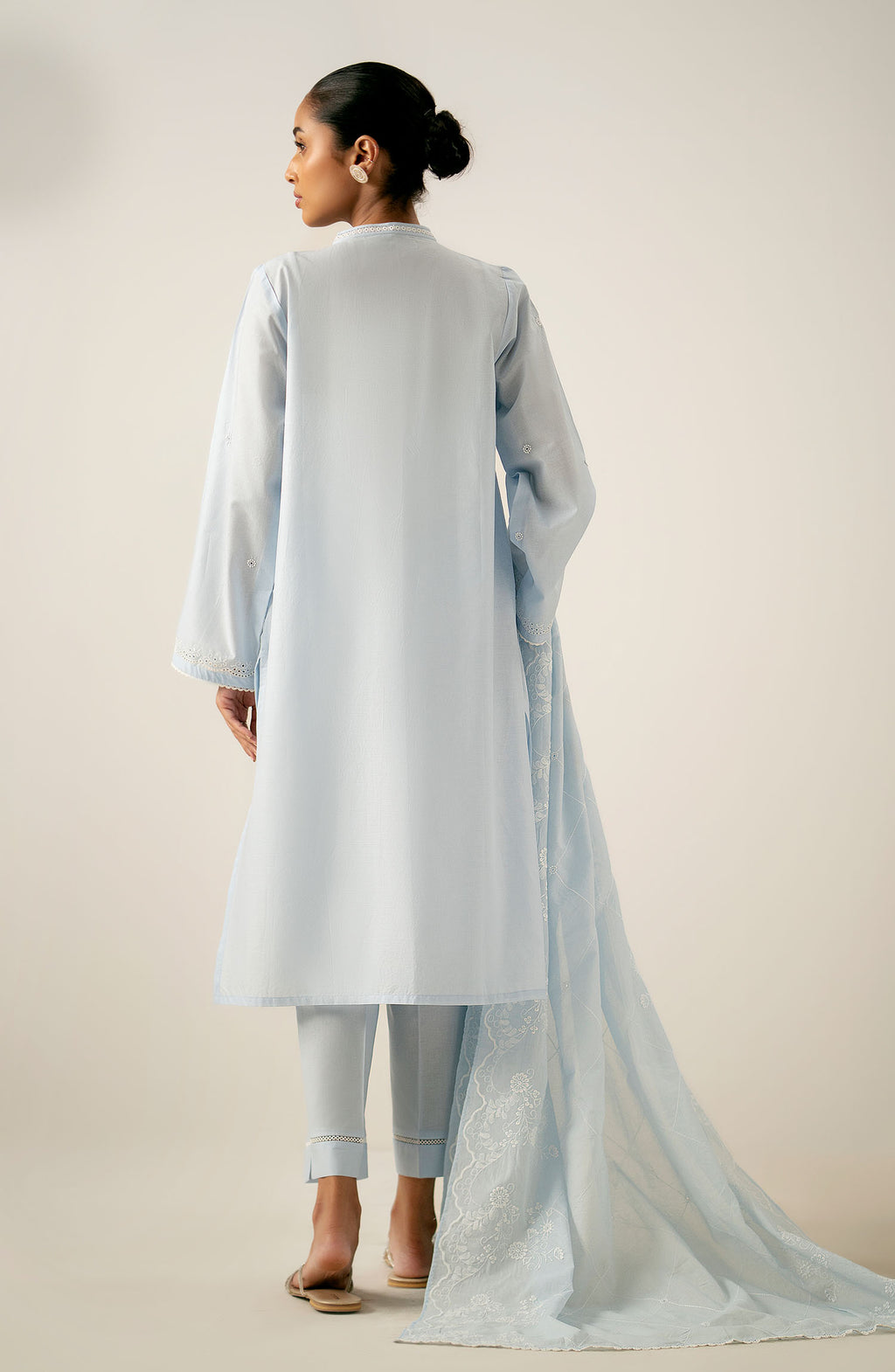 Stitched 3 Piece Embroidered Lawn Chikankari Suit