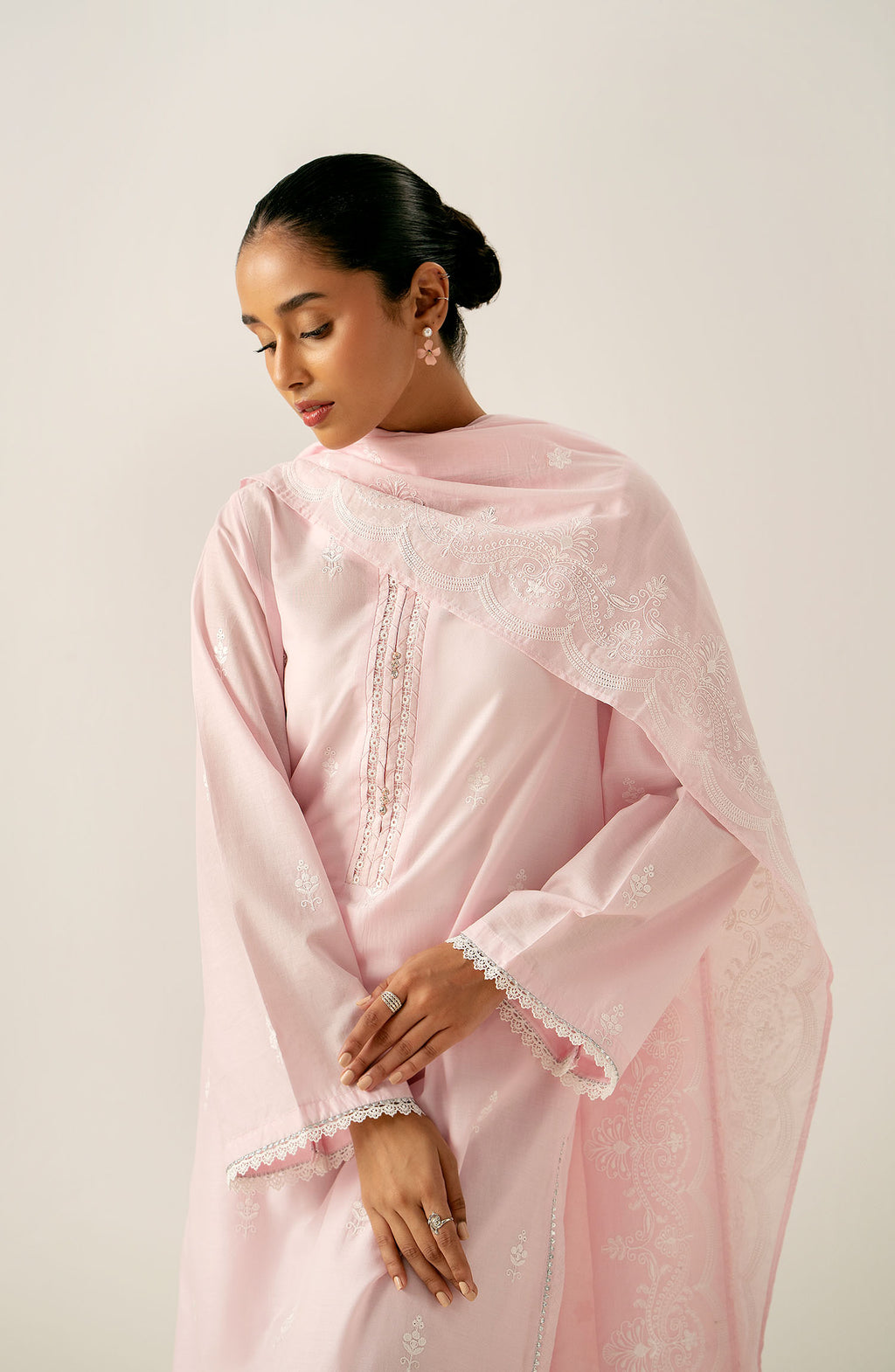 Stitched 3 Piece Embroidered Chikankari Lawn Suit