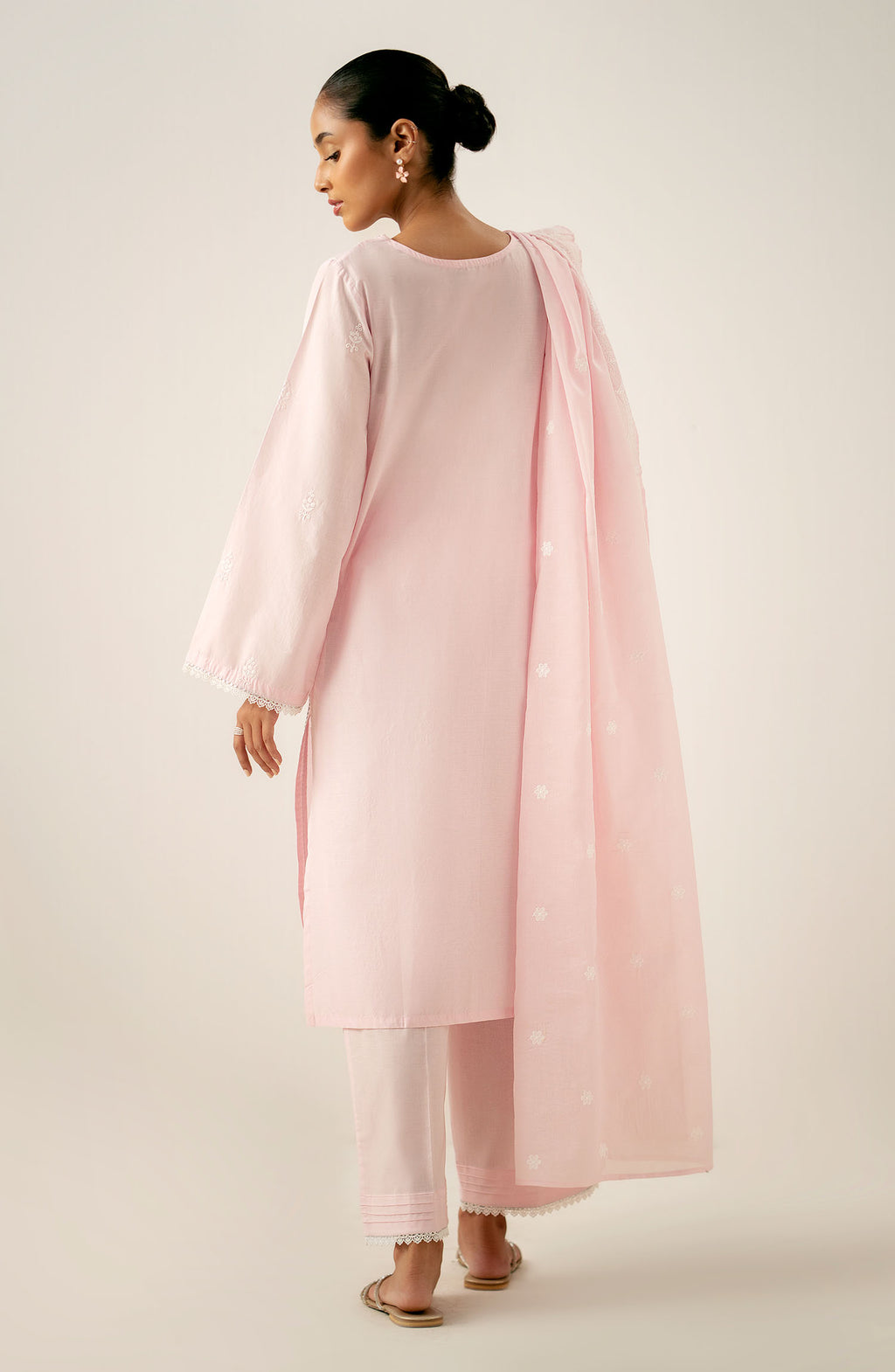 Stitched 3 Piece Embroidered Chikankari Lawn Suit